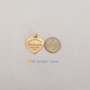 18K Real Gold Heart Pendant 20mm